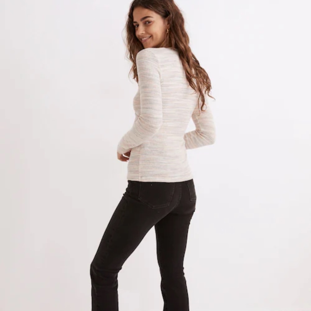NWOT Madewell Space-Dye Faux-Wrap Top - Picture 3 of 5